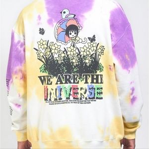 We Are the Universe purple/ yellow tie dye  Sweatshirt from Select Start!